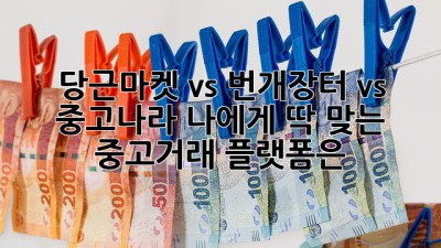 당근마켓 vs 번개장터 vs 중고나라: 나에게 딱 맞는 중고거래 플랫폼은?